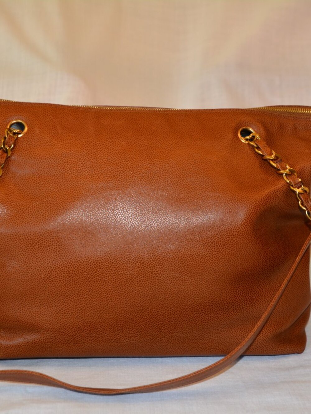 Vintage Chanel Caviar Leather Front Pocket Tote Bag - Picture 2 of 2